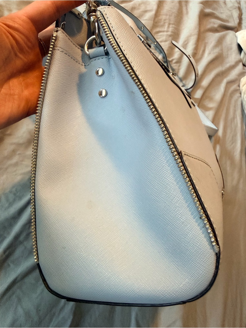 Rebecca Minkoff Light Blue Structured Top-Handle Crossbody Bag - Picture 5 of 10